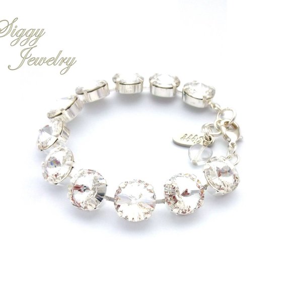 Swarovski Clear Crystal Chunky Rivoli Bracelet - Picture 5 of 10